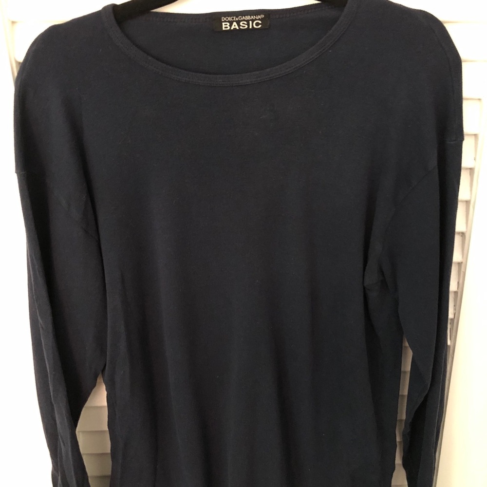 Dolce & Gabbana Long Sleeved Navy Shirt Size Large